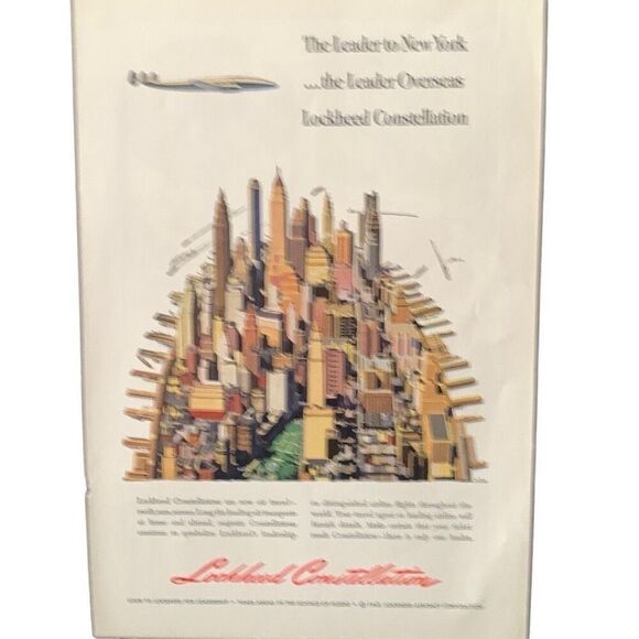 Vintage 1947 Lockheed Constellation Leader To New York Ad Advertisment - Picture 2 of 4